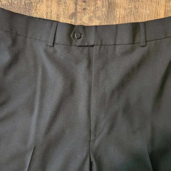 Na STAFFORD performance mens Dress Pants SIZE 38x34 COLOR BLACK POLYESTER/WOOL - Picture 3 of 10
